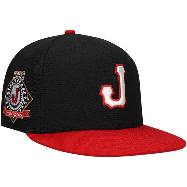 Rings & Crwns Jacksonville Red Caps Team Fitted Hat Black/Red