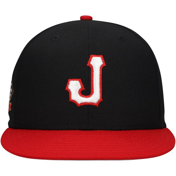 Rings & Crwns  Jacksonville Red Caps Team Fitted Hat - Black/Red