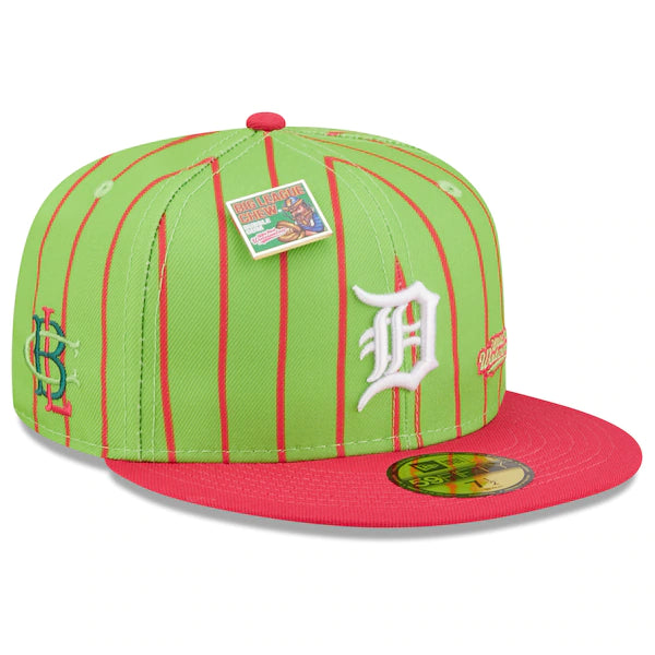 New Era MLB x Big League Chew  Detroit Tigers Wild Pitch Watermelon Flavor Pack 59FIFTY Fitted Hat - Pink/Green