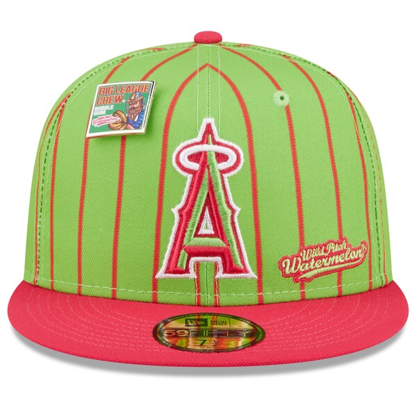 New Era MLB x Big League Chew  Los Angeles Angels Wild Pitch Watermelon Flavor Pack 59FIFTY Fitted Hat - Pink/Green