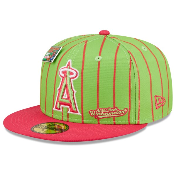 New Era MLB x Big League Chew  Los Angeles Angels Wild Pitch Watermelon Flavor Pack 59FIFTY Fitted Hat - Pink/Green