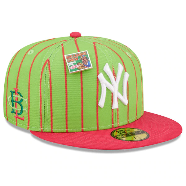 New Era MLB x Big League Chew  New York Yankees Wild Pitch Watermelon Flavor Pack 59FIFTY Fitted Hat - Pink/Green