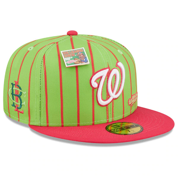 New Era MLB x Big League Chew  Washington Nationals Wild Pitch Watermelon Flavor Pack 59FIFTY Fitted Hat - Pink/Green
