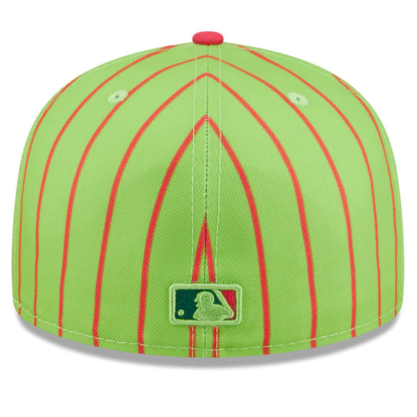 New Era MLB x Big League Chew  Texas Rangers Wild Pitch Watermelon Flavor Pack 59FIFTY Fitted Hat - Pink/Green