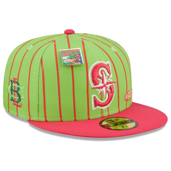 New Era MLB x Big League Chew  Seattle Mariners Wild Pitch Watermelon Flavor Pack 59FIFTY Fitted Hat - Pink/Green