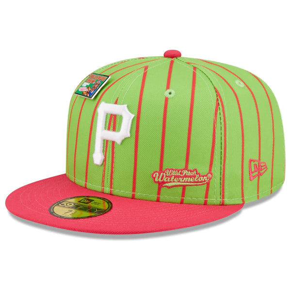 New Era MLB x Big League Chew  Pittsburgh Pirates Wild Pitch Watermelon Flavor Pack 59FIFTY Fitted Hat - Pink/Green