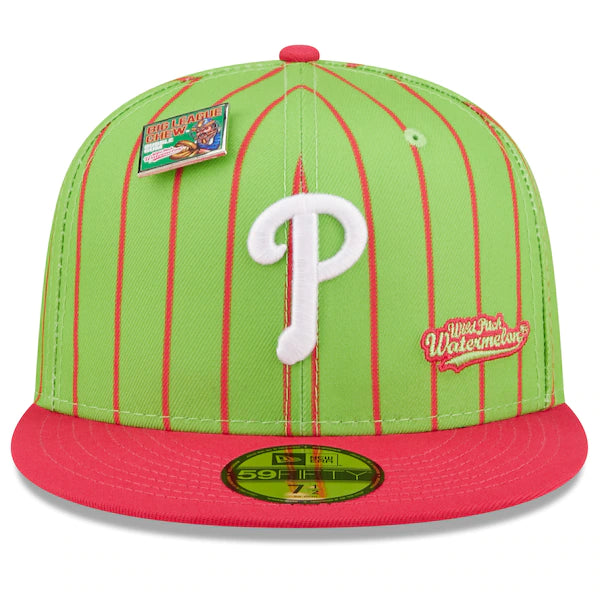 New Era MLB x Big League Chew  Philadelphia Phillies Wild Pitch Watermelon Flavor Pack 59FIFTY Fitted Hat - Pink/Green