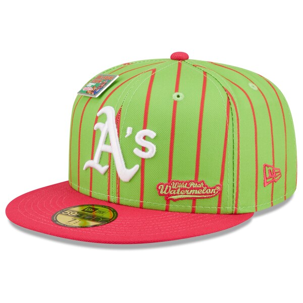 New Era MLB x Big League Chew  Oakland Athletics Wild Pitch Watermelon Flavor Pack 59FIFTY Fitted Hat - Pink/Green