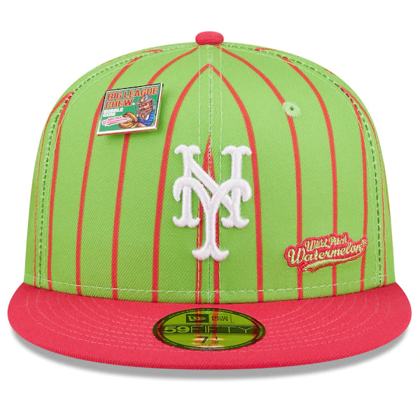 New Era MLB x Big League Chew  New York Mets Wild Pitch Watermelon Flavor Pack 59FIFTY Fitted Hat - Pink/Green
