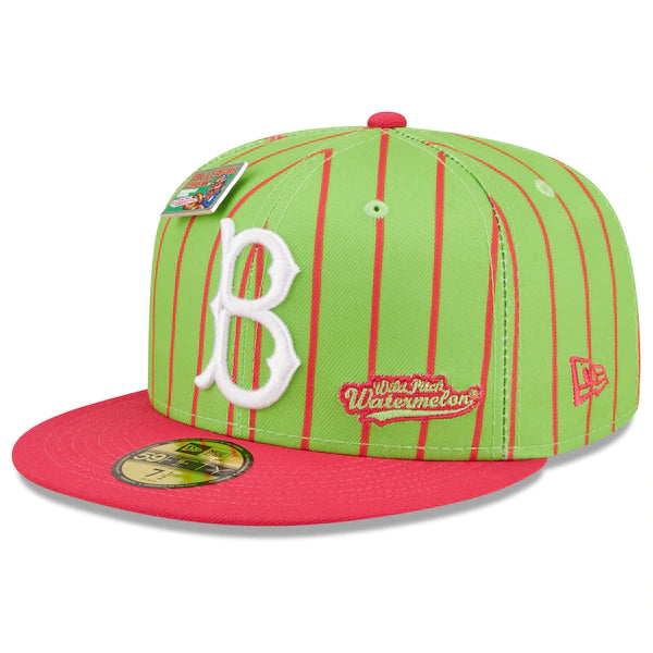 New Era MLB x Big League Chew  Brooklyn Dodgers Wild Pitch Watermelon Flavor Pack 59FIFTY Fitted Hat - Pink/Green