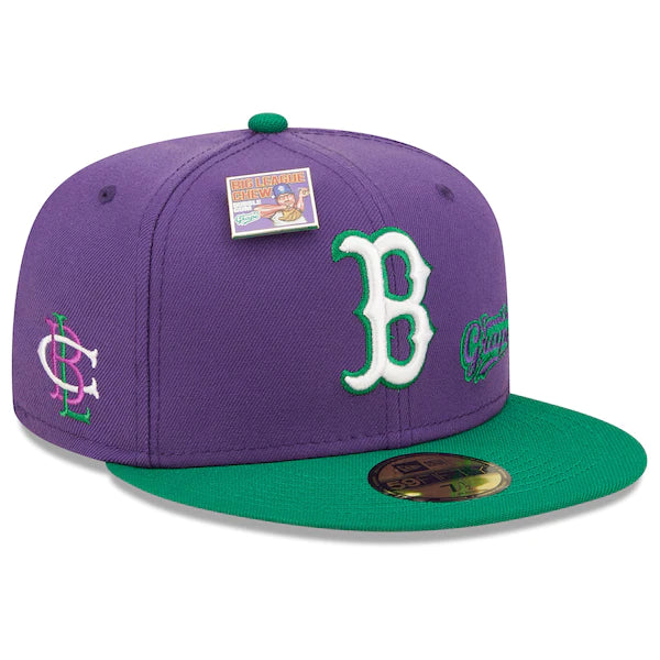 New Era MLB x Big League Chew  Boston Red Sox Ground Ball Grape Flavor Pack 59FIFTY Fitted Hat - Purple/Green
