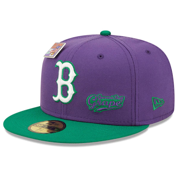 New Era MLB x Big League Chew  Boston Red Sox Ground Ball Grape Flavor Pack 59FIFTY Fitted Hat - Purple/Green