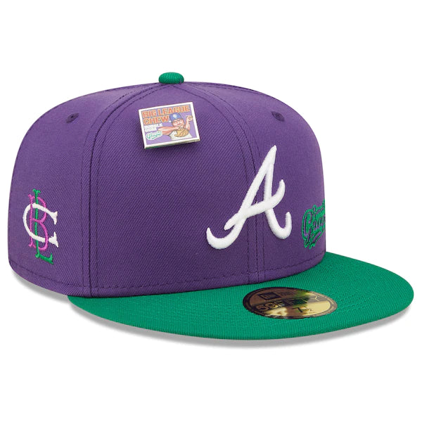 New Era MLB x Big League Chew  Atlanta Braves Ground Ball Grape Flavor Pack 59FIFTY Fitted Hat - Purple/Green