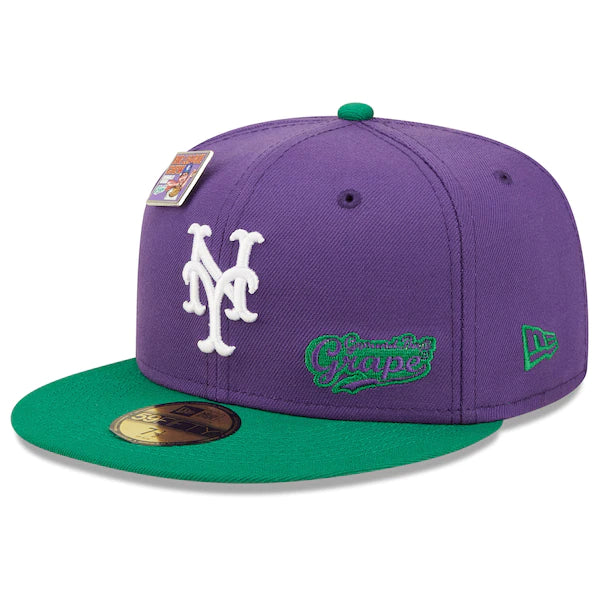 New Era MLB x Big League Chew  New York Mets Ground Ball Grape Flavor Pack 59FIFTY Fitted Hat - Purple/Green