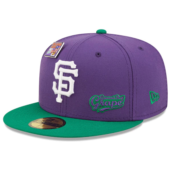 New Era MLB x Big League Chew  San Francisco Giants Ground Ball Grape Flavor Pack 59FIFTY Fitted Hat - Purple/Green
