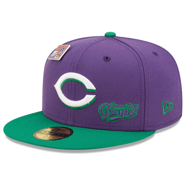 New Era MLB x Big League Chew  Cincinnati Reds Ground Ball Grape Flavor Pack 59FIFTY Fitted Hat - Purple/Green