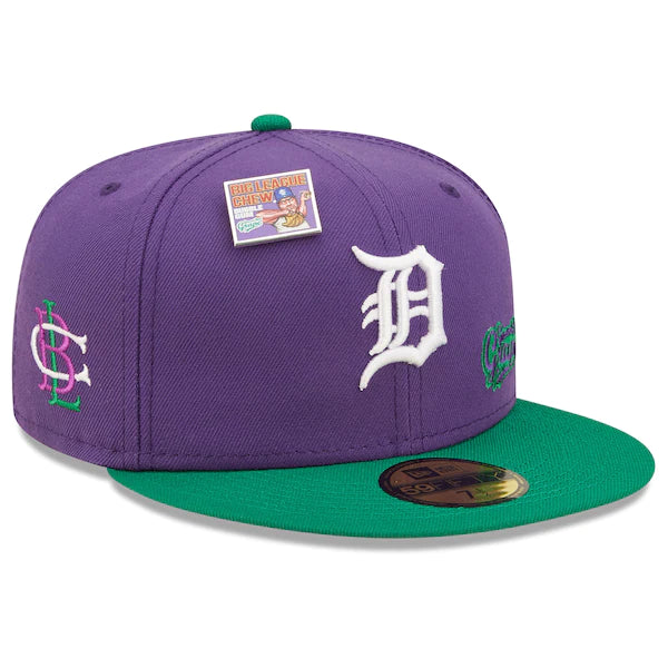 New Era MLB x Big League Chew  Detroit Tigers Ground Ball Grape Flavor Pack 59FIFTY Fitted Hat - Purple/Green