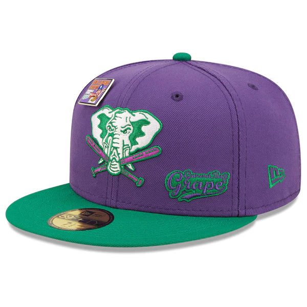 New Era MLB x Big League Chew  Oakland Athletics Ground Ball Grape Flavor Pack 59FIFTY Fitted Hat - Purple/Green