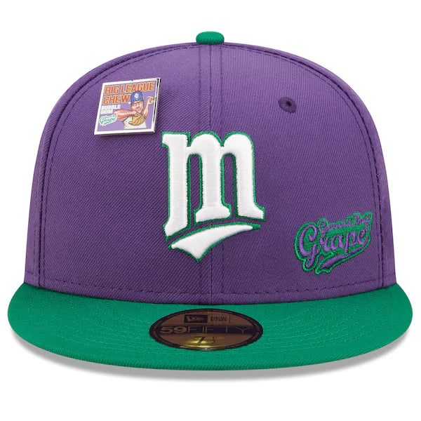 New Era MLB x Big League Chew  Minnesota Twins Ground Ball Grape Flavor Pack 59FIFTY Fitted Hat - Purple/Green