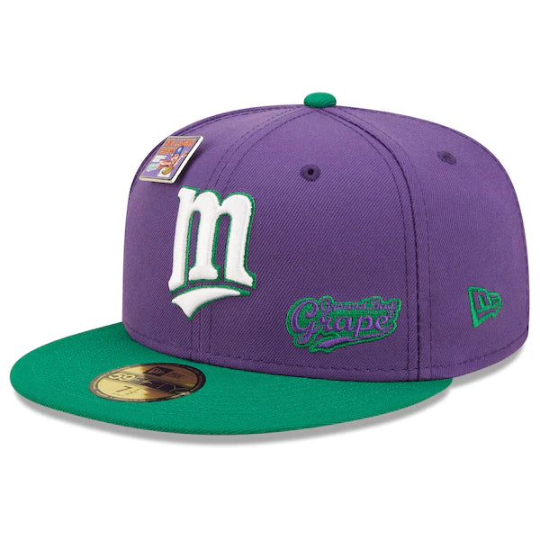 New Era MLB x Big League Chew  Minnesota Twins Ground Ball Grape Flavor Pack 59FIFTY Fitted Hat - Purple/Green