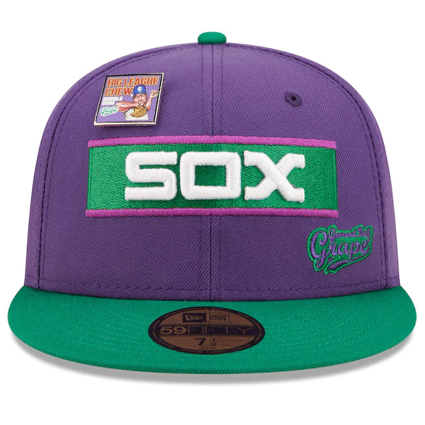 New Era MLB x Big League Chew  Chicago White Sox Ground Ball Grape Flavor Pack 59FIFTY Fitted Hat - Purple/Green