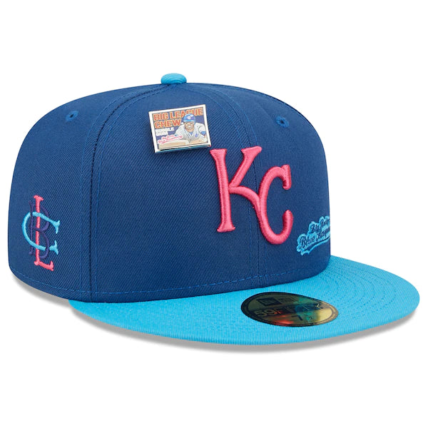 New Era MLB x Big League Chew  Kansas City Royals Big Rally Blue Raspberry Flavor Pack 59FIFTY Fitted Hat