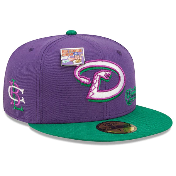 New Era MLB x Big League Chew  Arizona Diamondbacks Ground Ball Grape Flavor Pack 59FIFTY Fitted Hat - Purple/Green