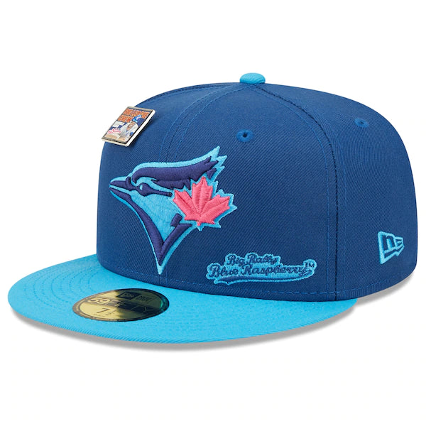 New Era MLB x Big League Chew  Toronto Blue Jays Big Rally Blue Raspberry Flavor Pack 59FIFTY Fitted Hat