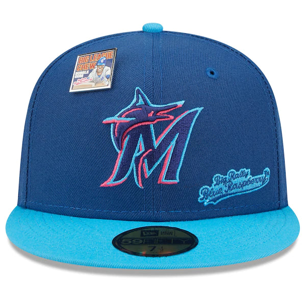 New Era MLB x Big League Chew  Miami Marlins Big Rally Blue Raspberry Flavor Pack 59FIFTY Fitted Hat