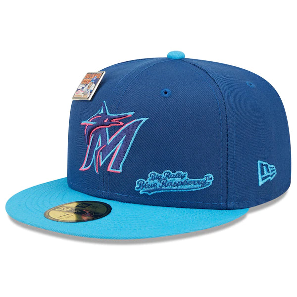 New Era MLB x Big League Chew  Miami Marlins Big Rally Blue Raspberry Flavor Pack 59FIFTY Fitted Hat