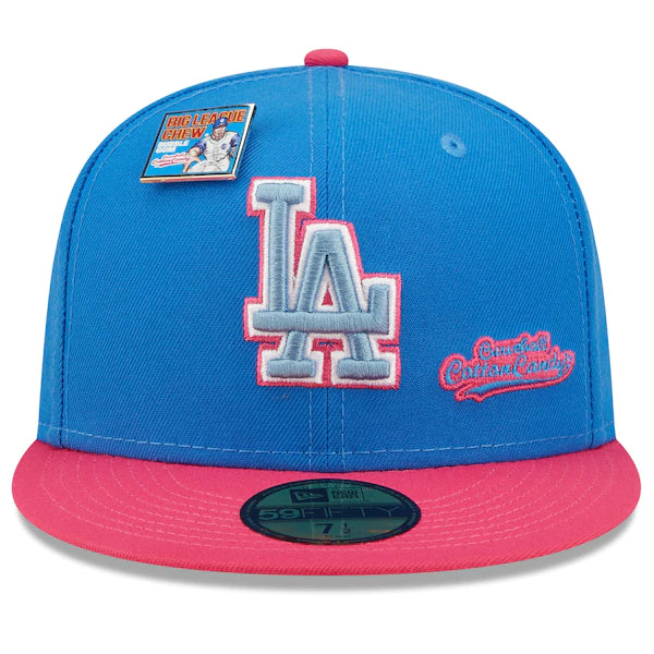 New Era MLB x Big League Chew  Los Angeles Dodgers Curveball Cotton Candy Flavor Pack 59FIFTY Fitted Hat - Blue/Pink