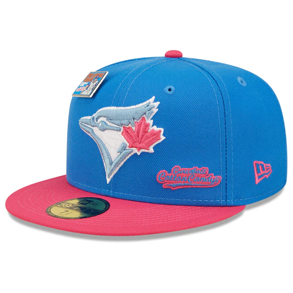 New Era MLB x Big League Chew  Toronto Blue Jays Curveball Cotton Candy Flavor Pack 59FIFTY Fitted Hat - Blue/Pink