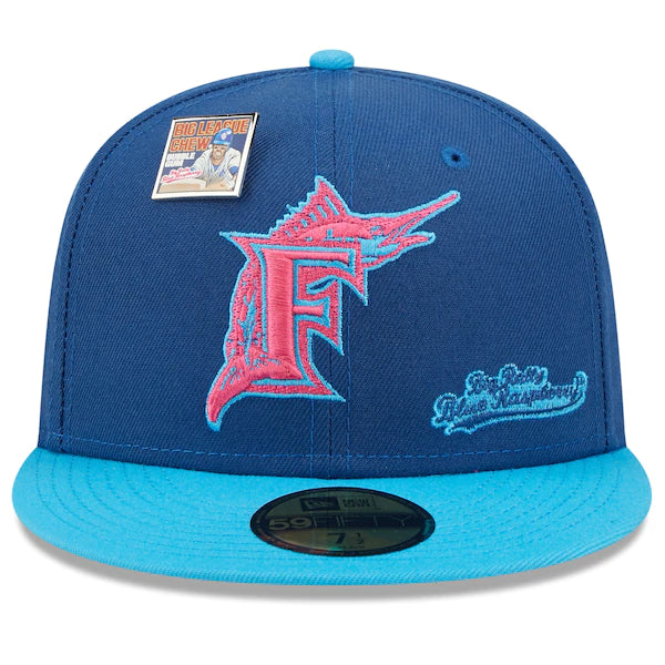 New Era MLB x Big League Chew  Florida Marlins Big Rally Blue Raspberry Flavor Pack 59FIFTY Fitted Hat