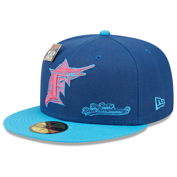 New Era MLB x Big League Chew  Florida Marlins Big Rally Blue Raspberry Flavor Pack 59FIFTY Fitted Hat