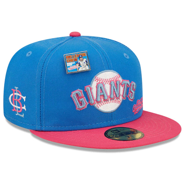 New Era MLB x Big League Chew  San Francisco Giants Curveball Cotton Candy Flavor Pack 59FIFTY Fitted Hat - Blue/Pink