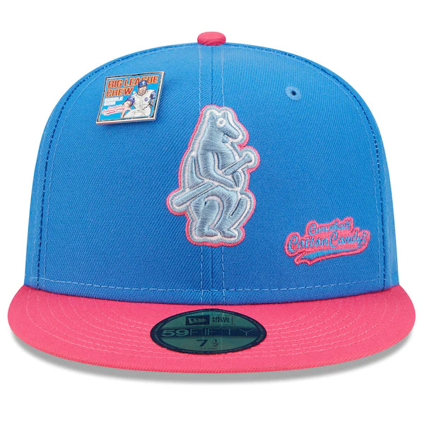 New Era MLB x Big League Chew  Chicago Cubs Curveball Cotton Candy Flavor Pack 59FIFTY Fitted Hat - Blue/Pink