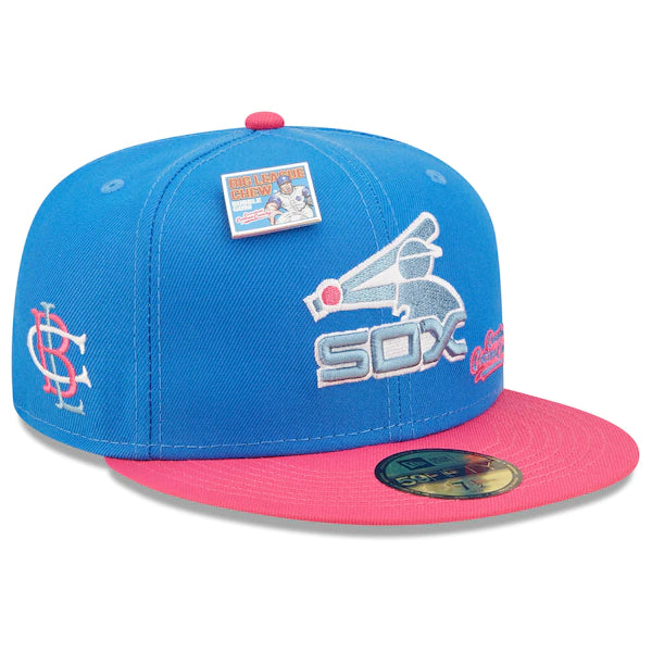 New Era MLB x Big League Chew  Chicago White Sox Curveball Cotton Candy Flavor Pack 59FIFTY Fitted Hat - Blue/Pink