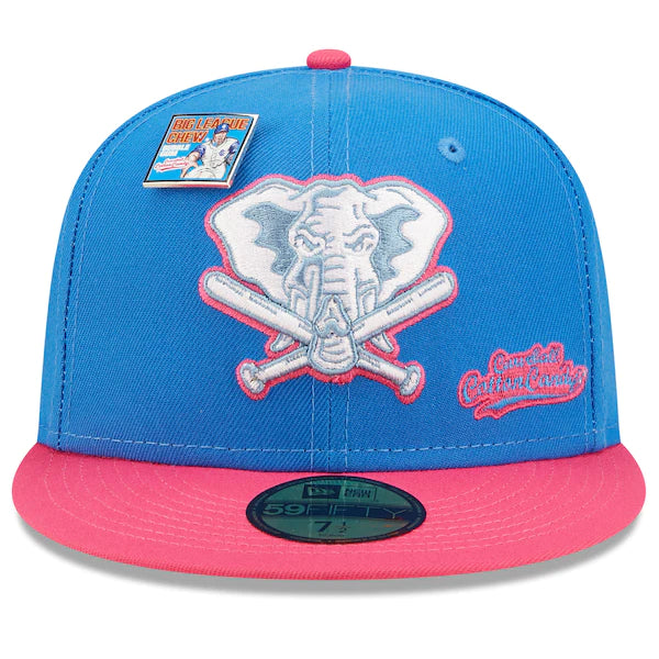 New Era MLB x Big League Chew  Oakland Athletics Curveball Cotton Candy Flavor Pack 59FIFTY Fitted Hat - Blue/Pink