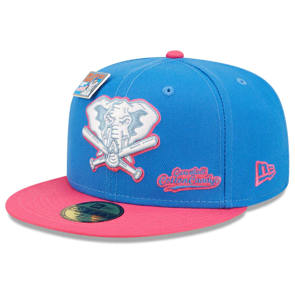 New Era MLB x Big League Chew  Oakland Athletics Curveball Cotton Candy Flavor Pack 59FIFTY Fitted Hat - Blue/Pink