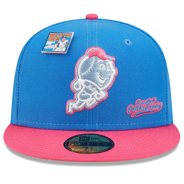 New Era MLB x Big League Chew  New York Mets Curveball Cotton Candy Flavor Pack 59FIFTY Fitted Hat - Blue/Pink