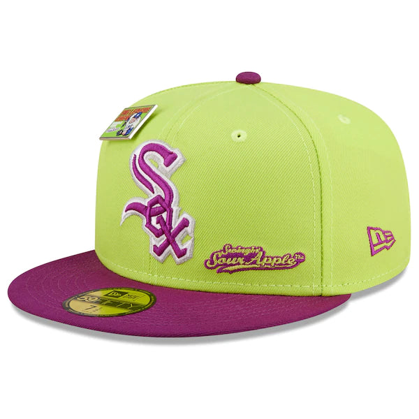 New Era MLB x Big League Chew  Chicago White Sox Swingin' Sour Apple Flavor Pack 59FIFTY Fitted Hat - Green/Purple