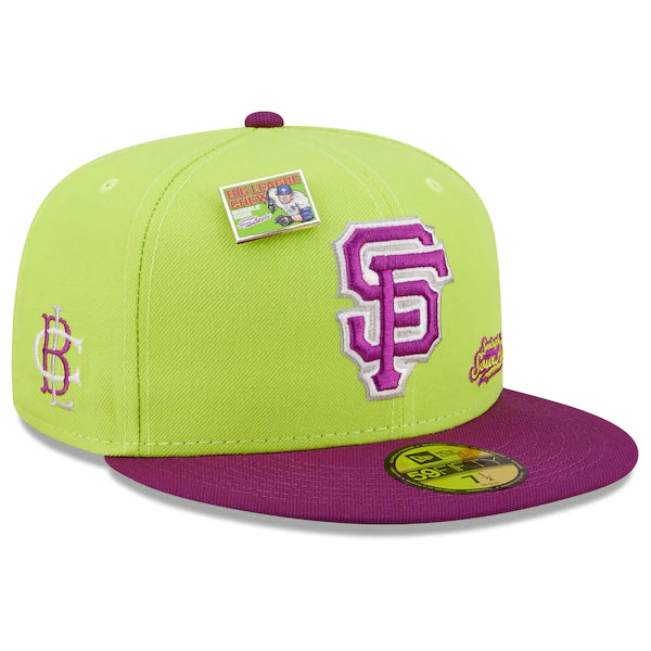 New Era MLB x Big League Chew  San Francisco Giants Swingin' Sour Apple Flavor Pack 59FIFTY Fitted Hat - Green/Purple