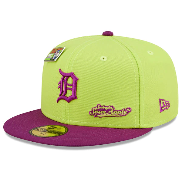 New Era MLB x Big League Chew  Detroit Tigers Swingin' Sour Apple Flavor Pack 59FIFTY Fitted Hat - Green/Purple