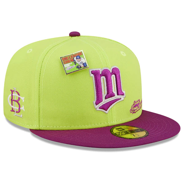 New Era MLB x Big League Chew  Minnesota Twins Swingin' Sour Apple Flavor Pack 59FIFTY Fitted Hat - Green/Purple