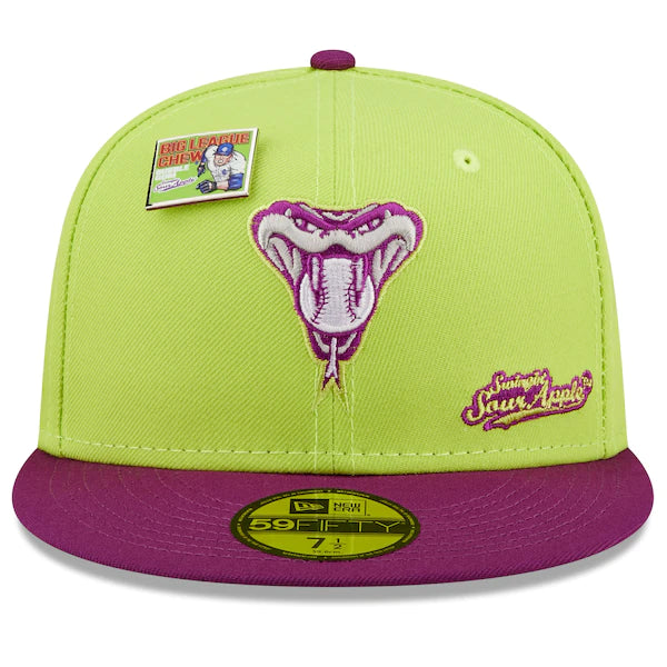 New Era MLB x Big League Chew  Arizona Diamondbacks Swingin' Sour Apple Flavor Pack 59FIFTY Fitted Hat - Green/Purple