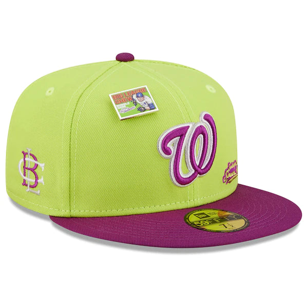 New Era MLB x Big League Chew  Washington Nationals Swingin' Sour Apple Flavor Pack 59FIFTY Fitted Hat - Green/Purple