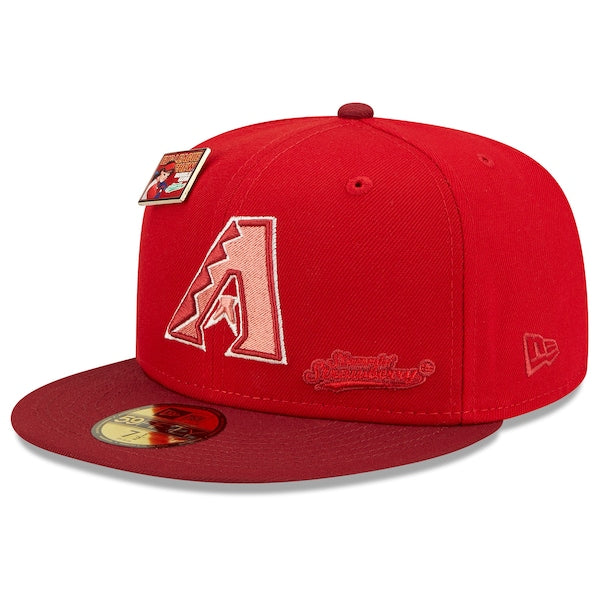 New Era MLB x Big League Chew  Arizona Diamondbacks Slammin' Strawberry Flavor Pack 59FIFTY Fitted Hat - Scarlet/Cardinal