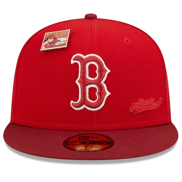 New Era MLB x Big League Chew  Boston Red Sox Slammin' Strawberry Flavor Pack 59FIFTY Fitted Hat - Scarlet/Cardinal