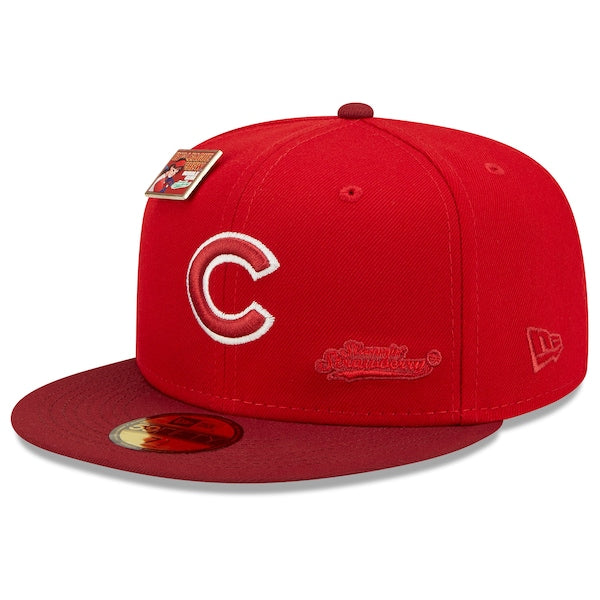 New Era MLB x Big League Chew  Chicago Cubs Slammin' Strawberry Flavor Pack 59FIFTY Fitted Hat - Scarlet/Cardinal