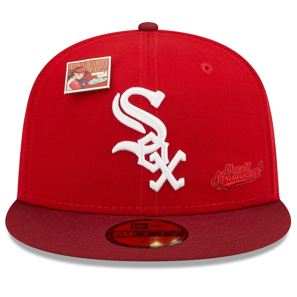 New Era MLB x Big League Chew  Chicago White Sox Slammin' Strawberry Flavor Pack 59FIFTY Fitted Hat - Scarlet/Cardinal